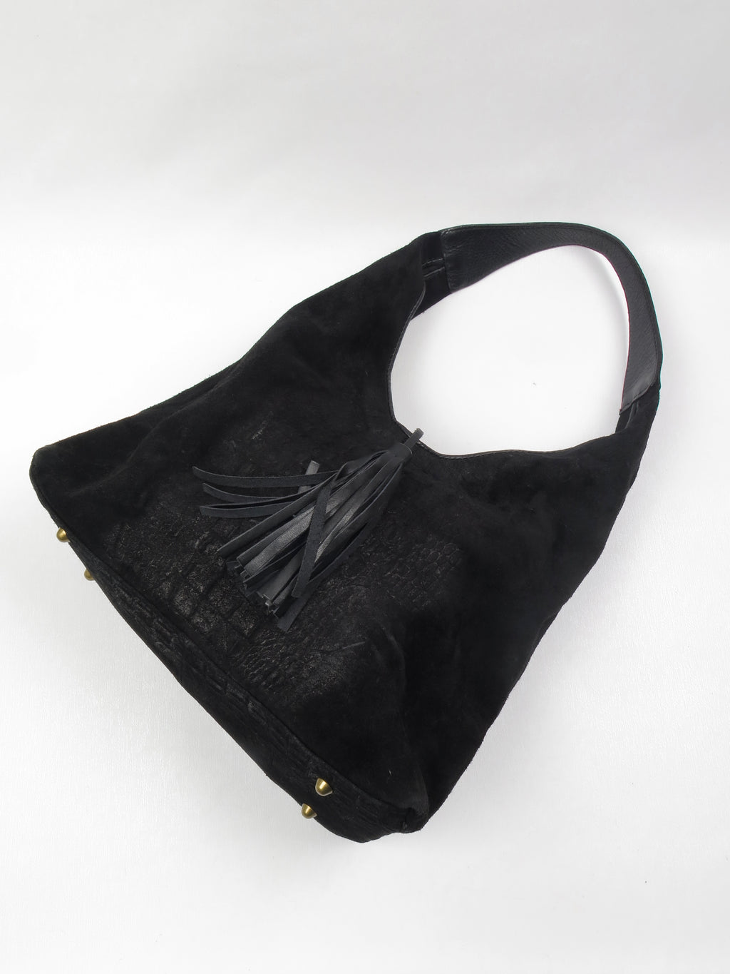 Vintage Black Suede Shoulder Bag