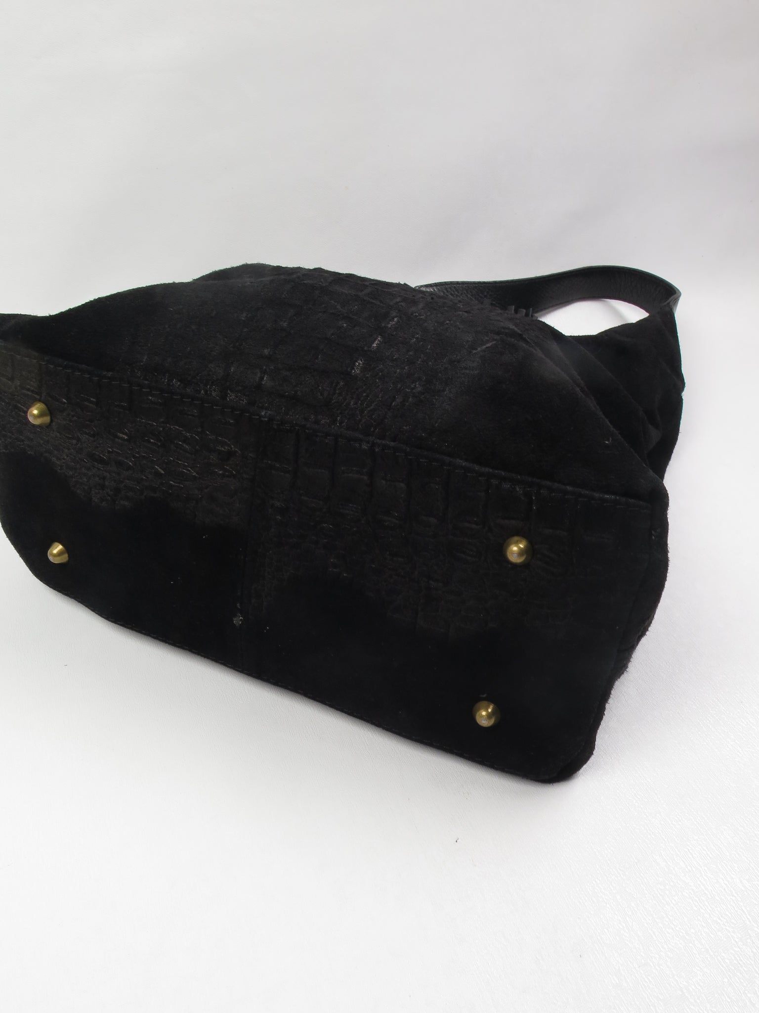 Vintage Black Suede Shoulder Bag