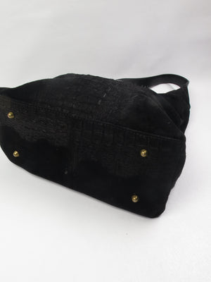 Vintage Black Suede Shoulder Bag