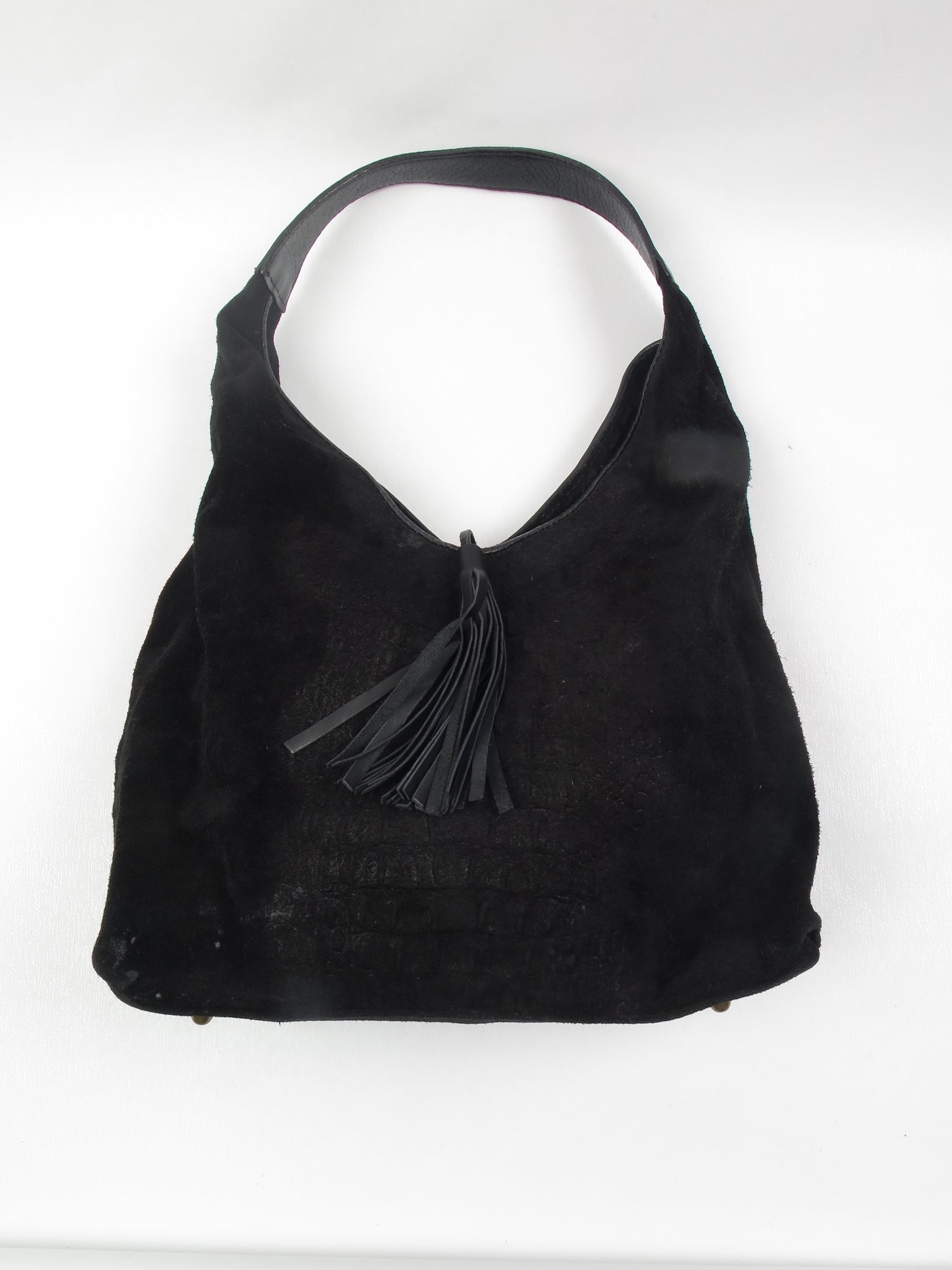 Vintage Black Suede Shoulder Bag