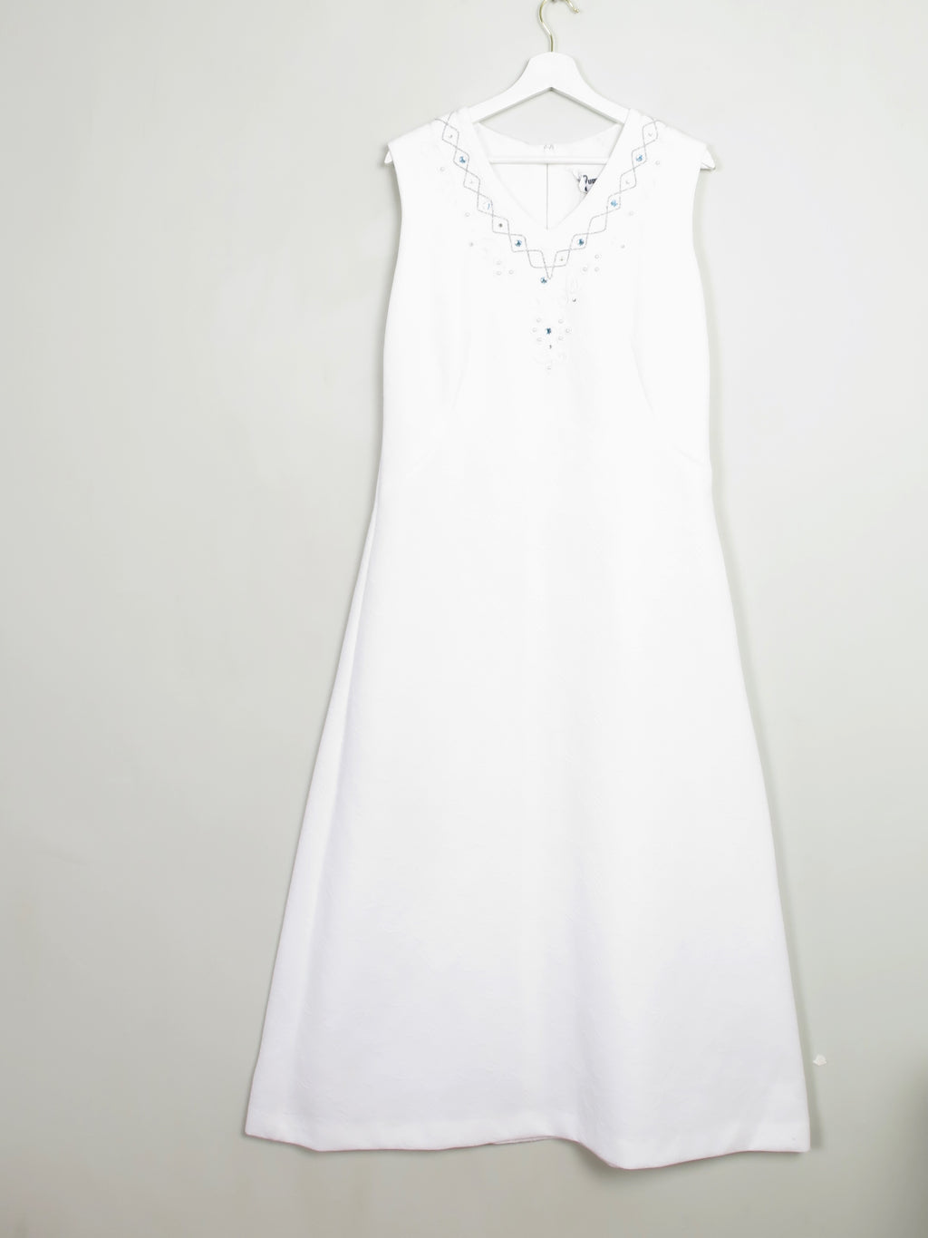 Vintage White 70's Dress L