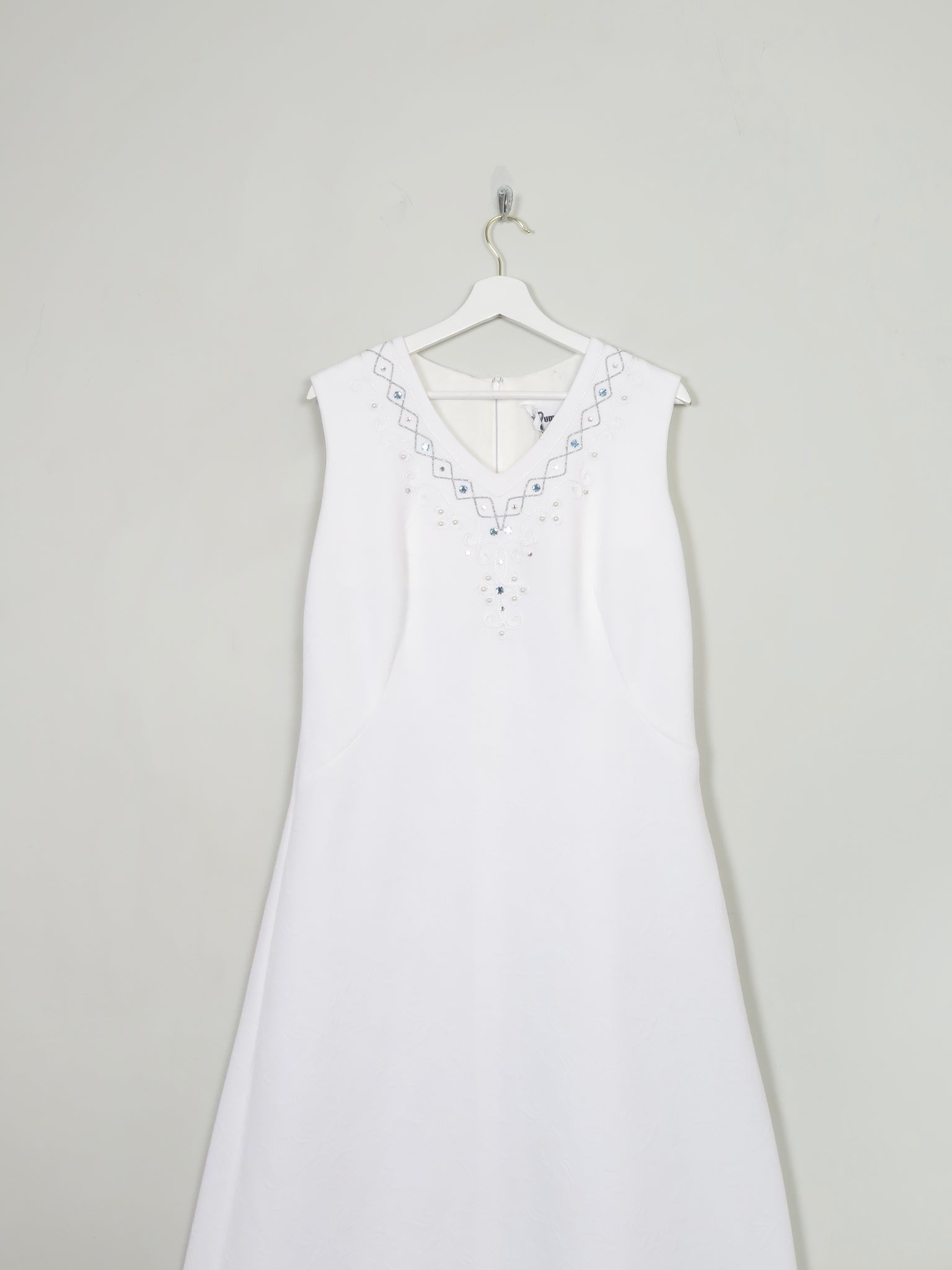 Vintage White 70's Dress L
