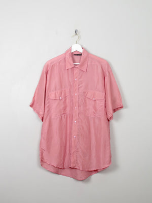 Men's Vintage Pink Silk Shirt XL - The Harlequin