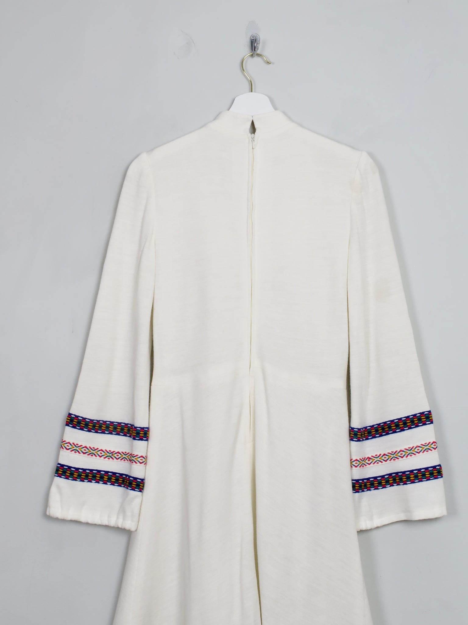 Vintage Cream 1970s Dress S