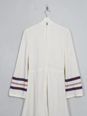 Vintage Cream 1970s Dress S