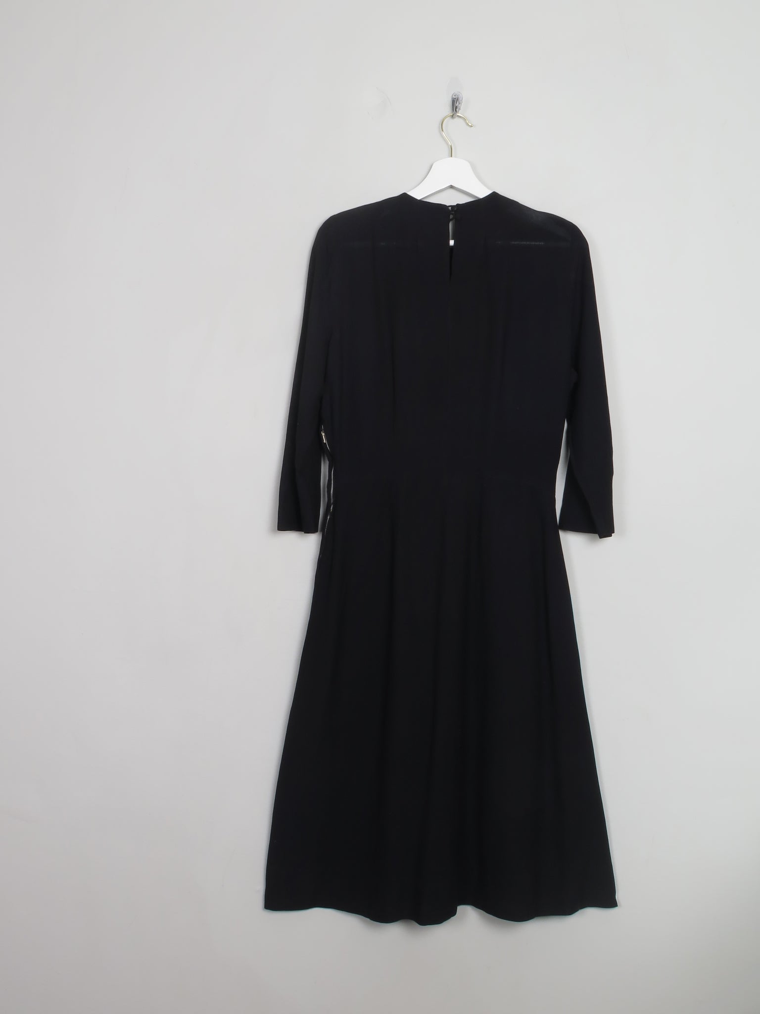 Vintage Black 1940s Dress S