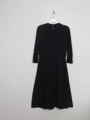 Vintage Black 1940s Dress S