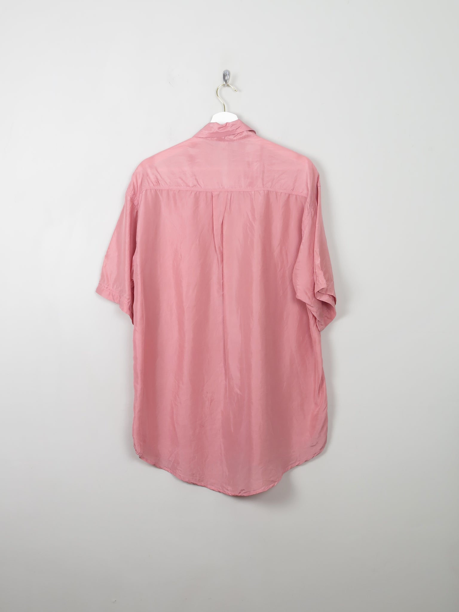 Men's Vintage Pink Silk Shirt XL - The Harlequin