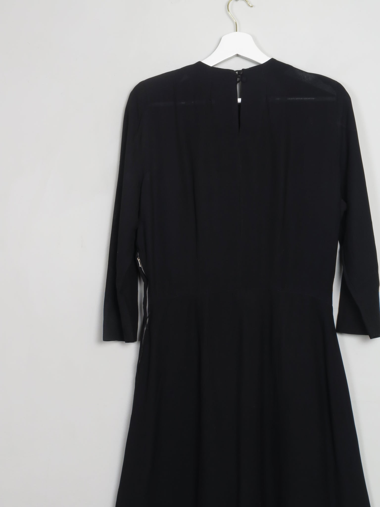 Vintage Black 1940s Dress S
