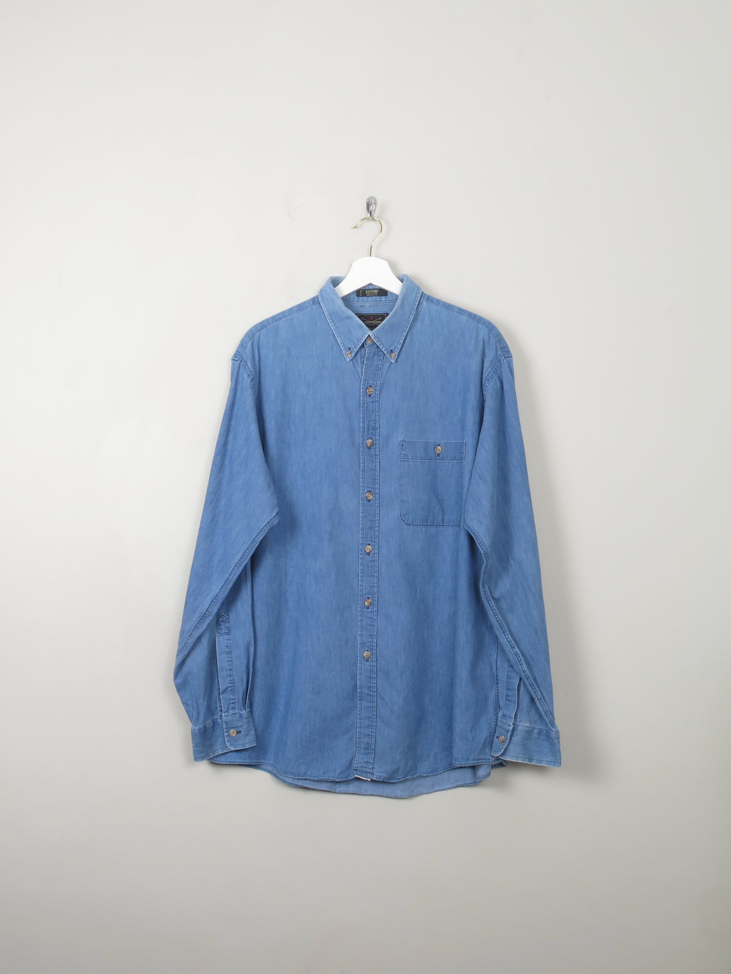 Men;s Vintage Blue Denim Shirt XL - The Harlequin