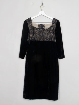 Vintage Black Velvet Fitted Dress
