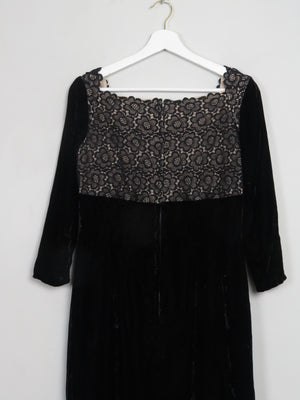 Vintage Black Velvet Fitted Dress