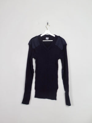 Men's Vintage Navy Army Jumper L/XL