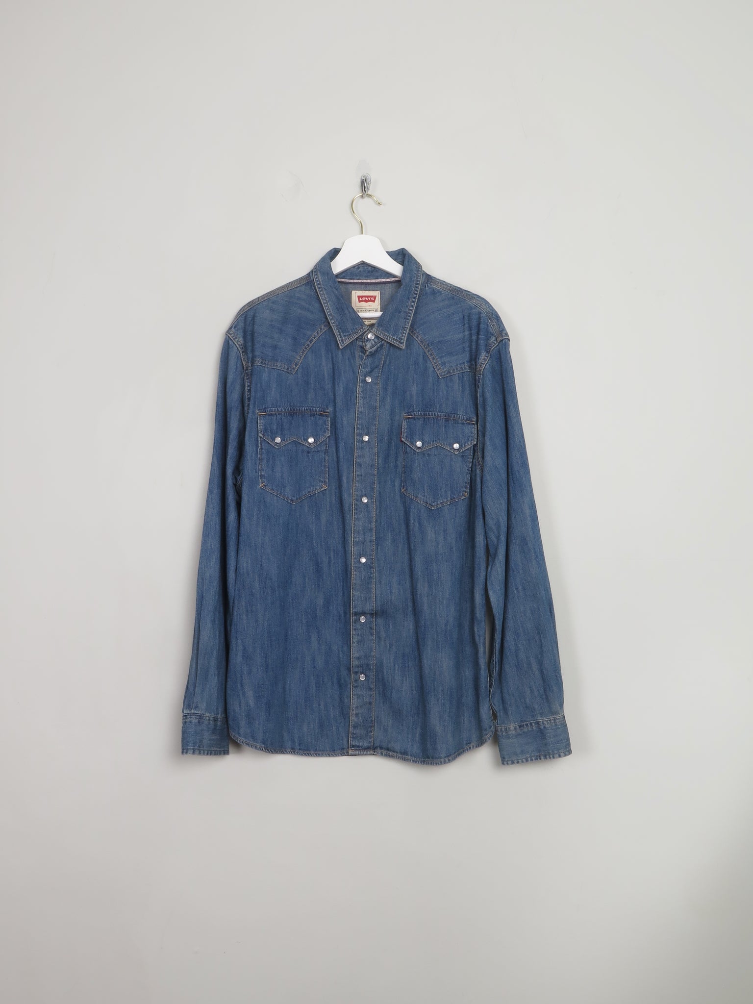 Men's Blue Denim Levi's Shirt XL