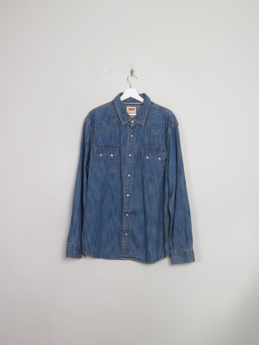Men's Blue Denim Levi's Shirt XL