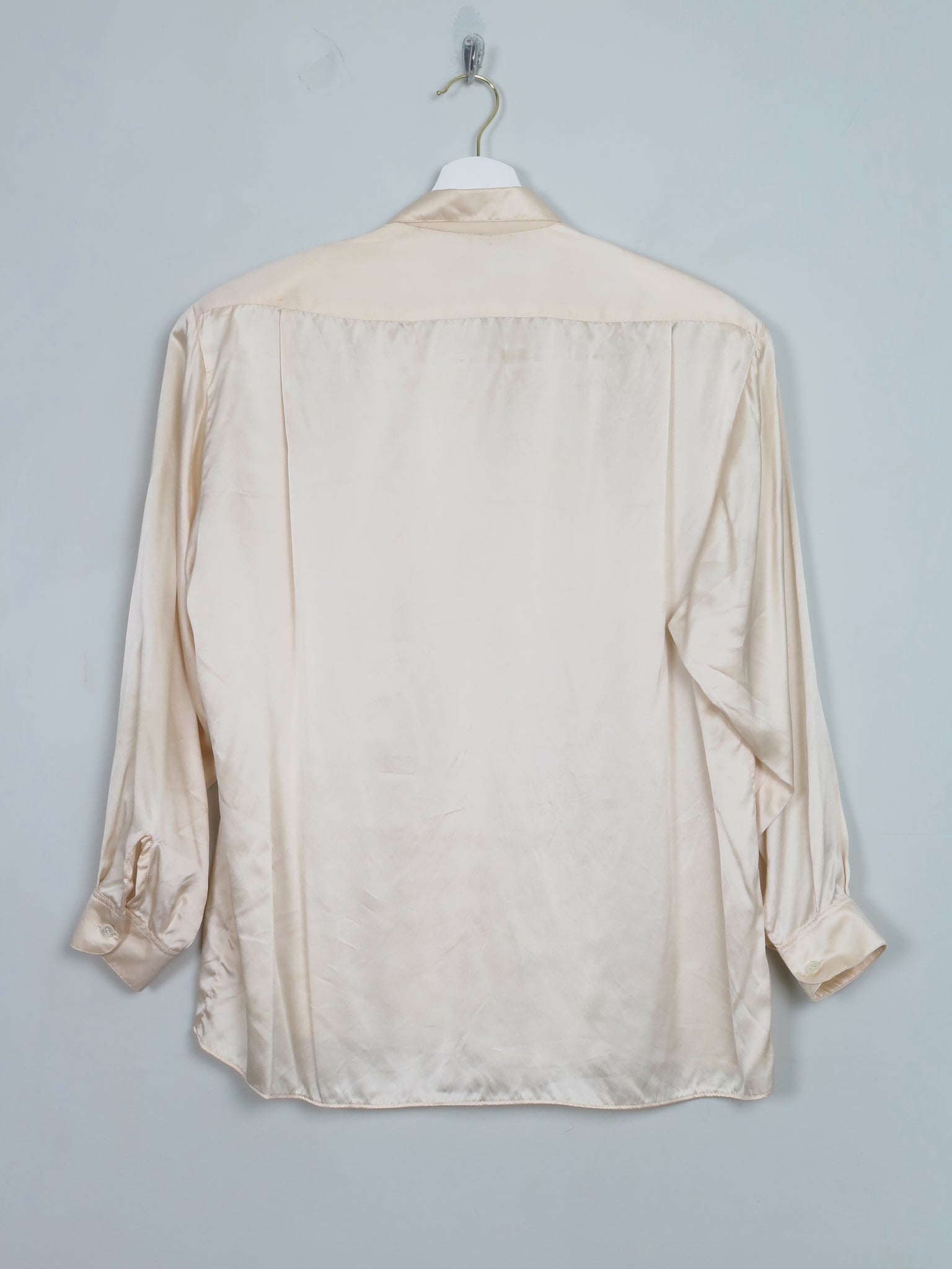 Women's Vintage Peach Silk Blouse S/M