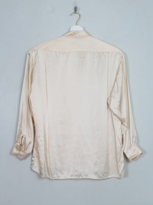 Women's Vintage Peach Silk Blouse S/M
