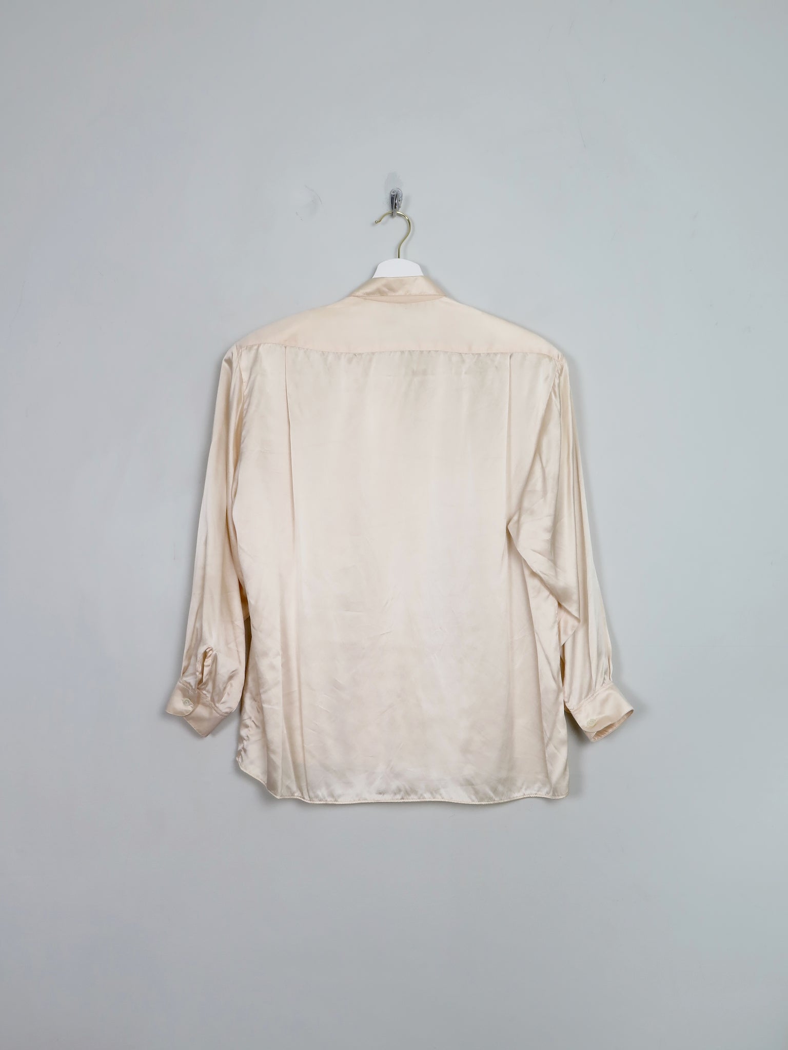 Women's Vintage Peach Silk Blouse S/M