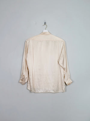 Women's Vintage Peach Silk Blouse S/M