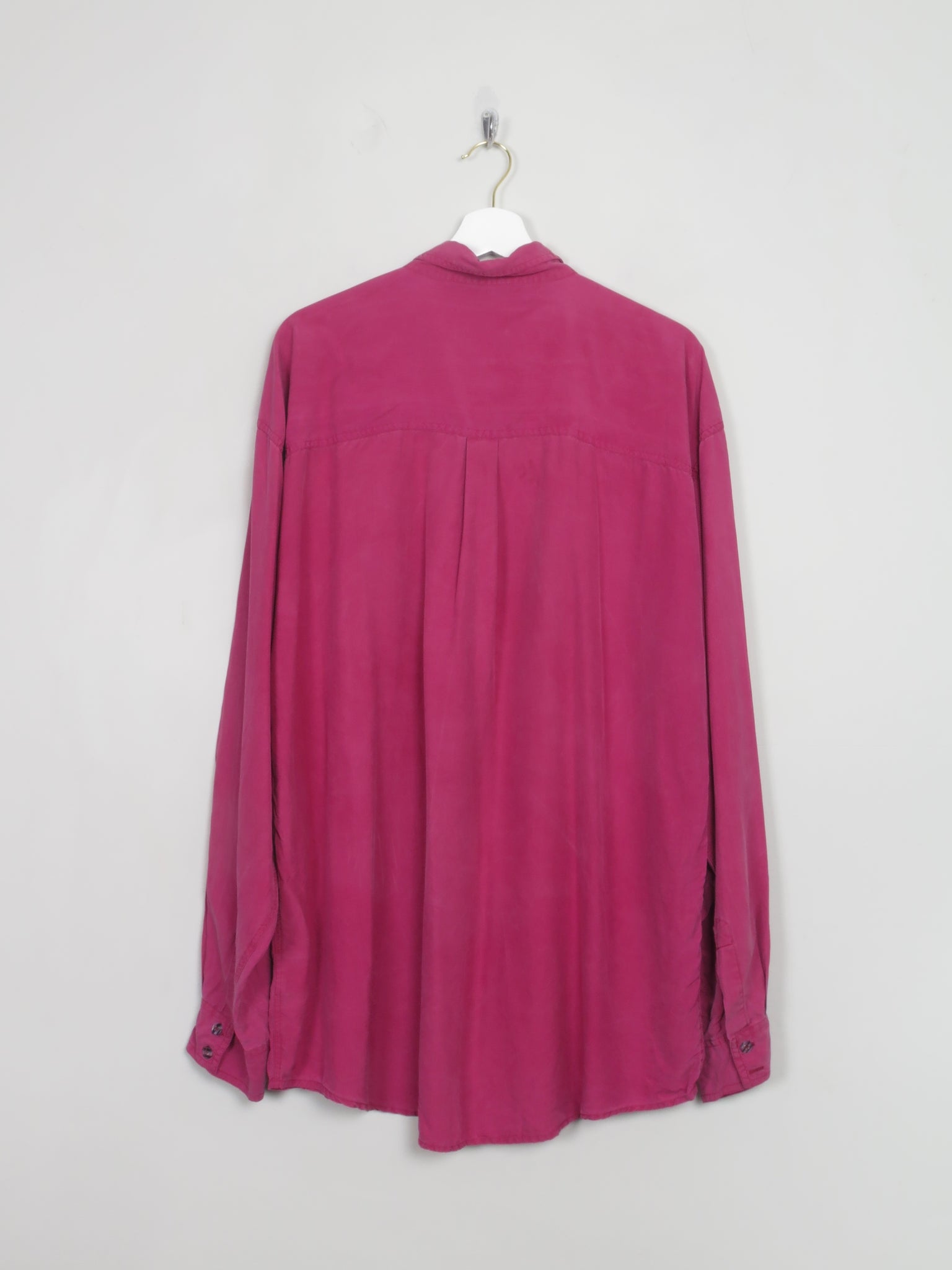 Men's Vintage Burgundy Silk Shirt XL