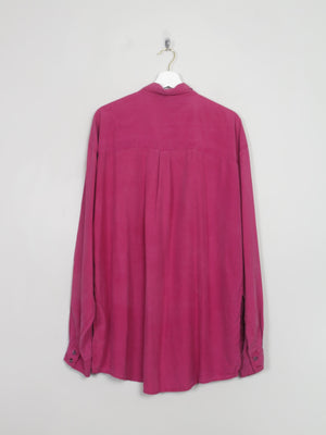 Men's Vintage Burgundy Silk Shirt XL