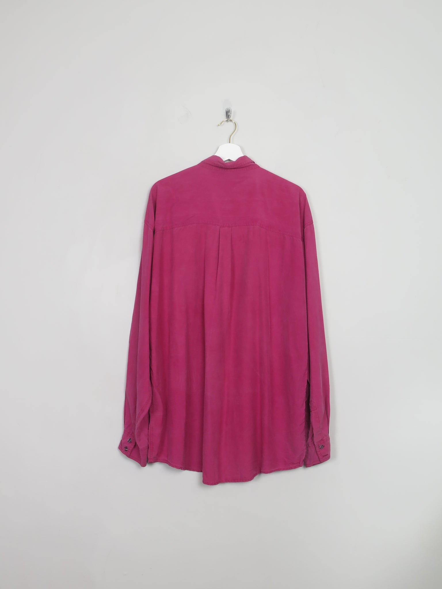 Men's Vintage Burgundy Silk Shirt XL