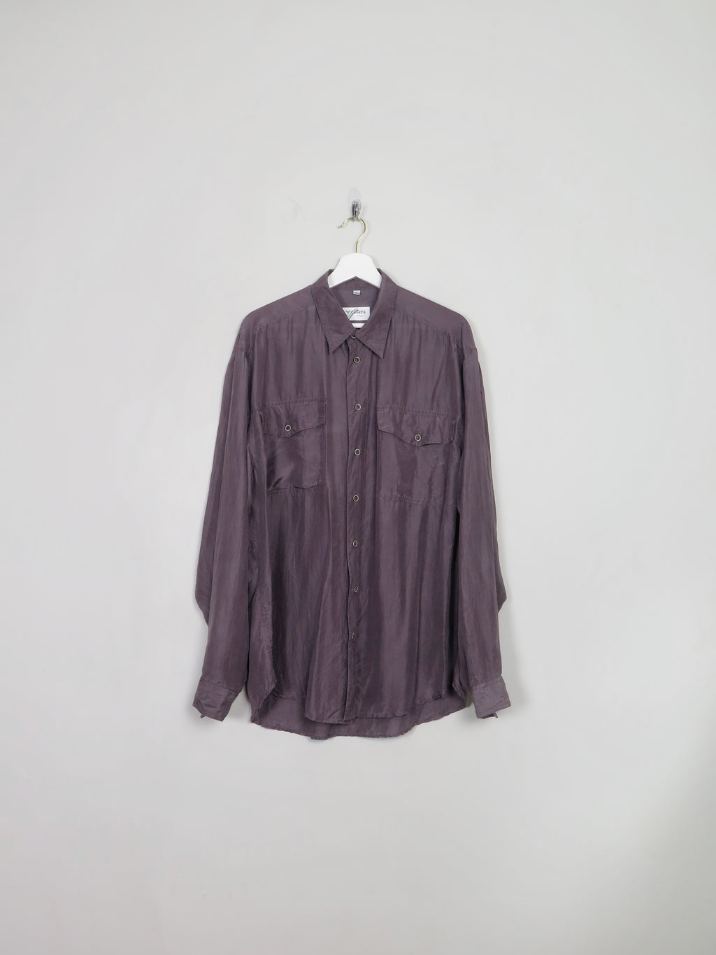 Men's Vintage Silk Mauve Shirt M