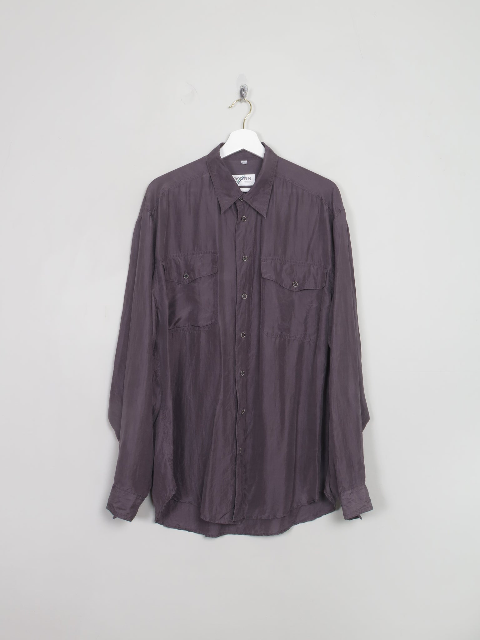 Men's Vintage Silk Mauve Shirt M