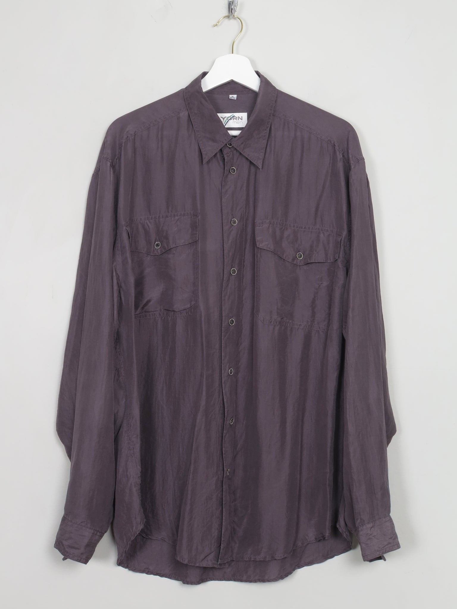 Men's Vintage Silk Mauve Shirt M