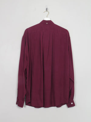 Men's Vintage Burgundy  Silk Shirt L