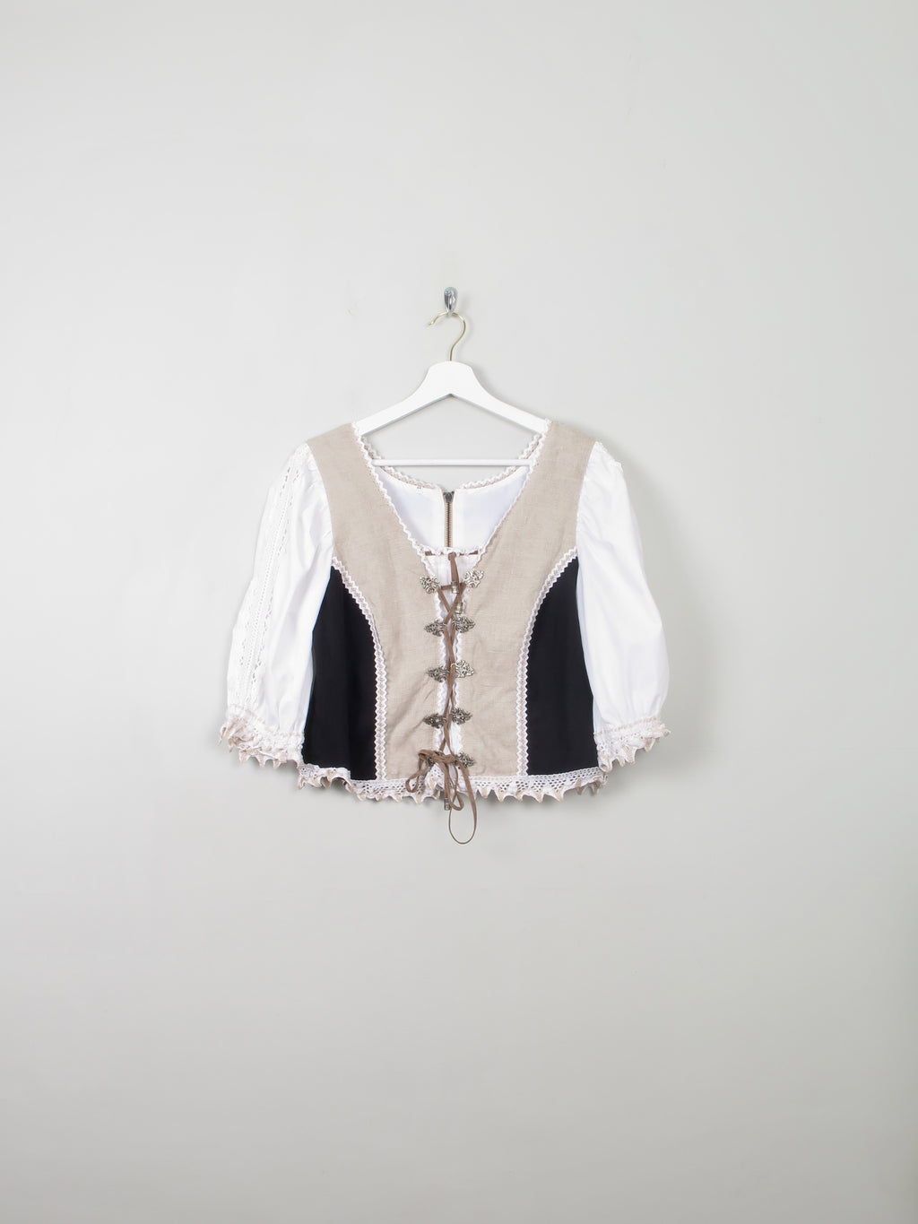 Vintage Austrian Corset Style top L - The Harlequin