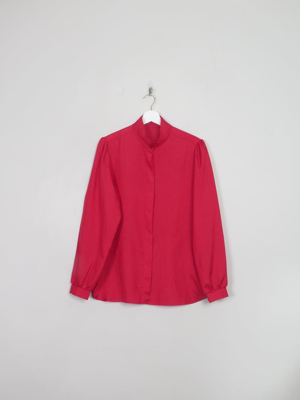 Vintage Red High Neck Blouse S/M