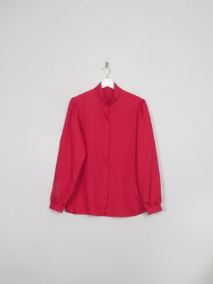 Vintage Red High Neck Blouse S/M