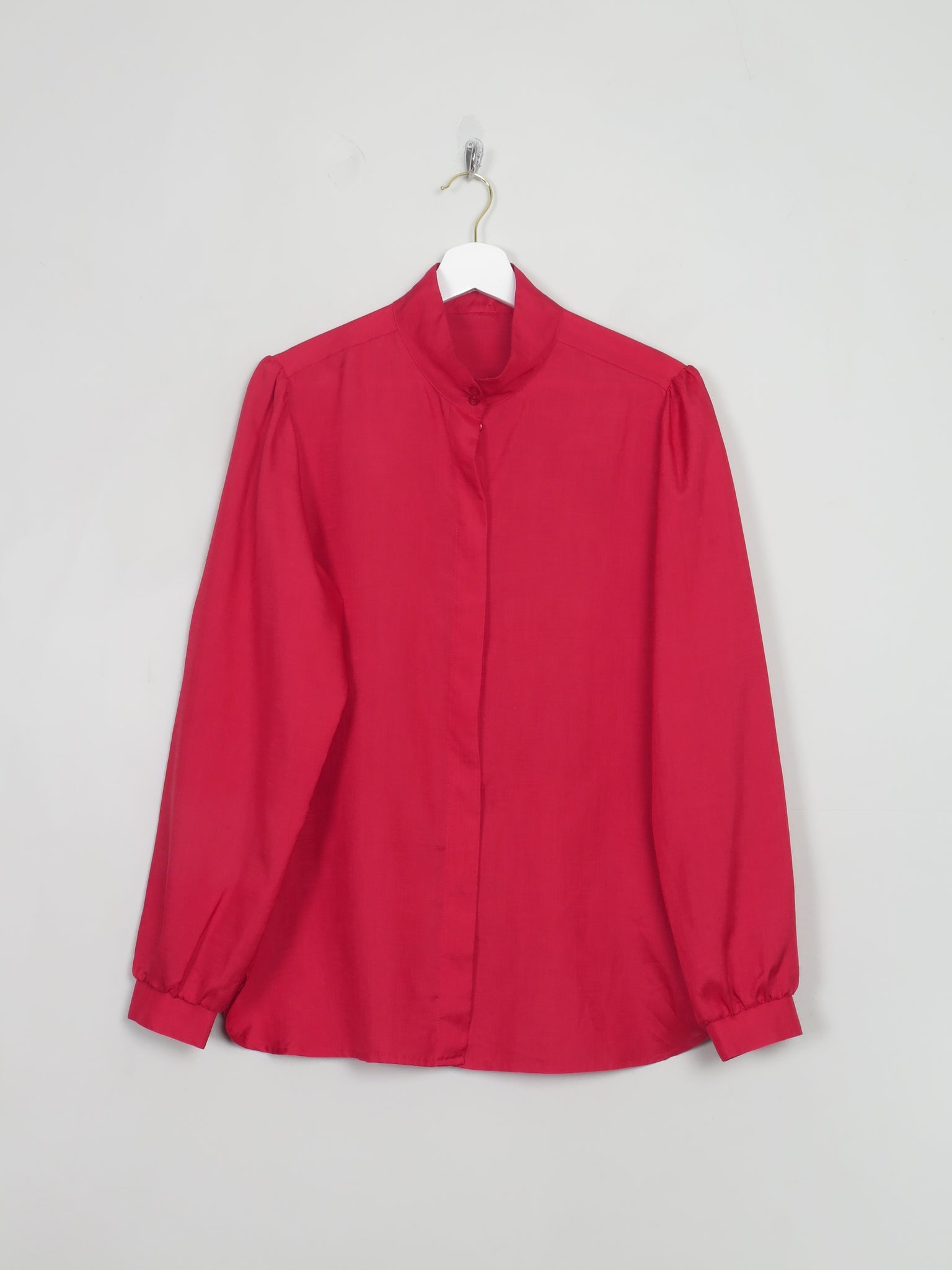 Vintage Red High Neck Blouse S/M