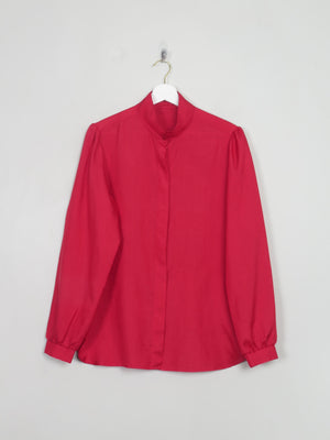 Vintage Red High Neck Blouse S/M