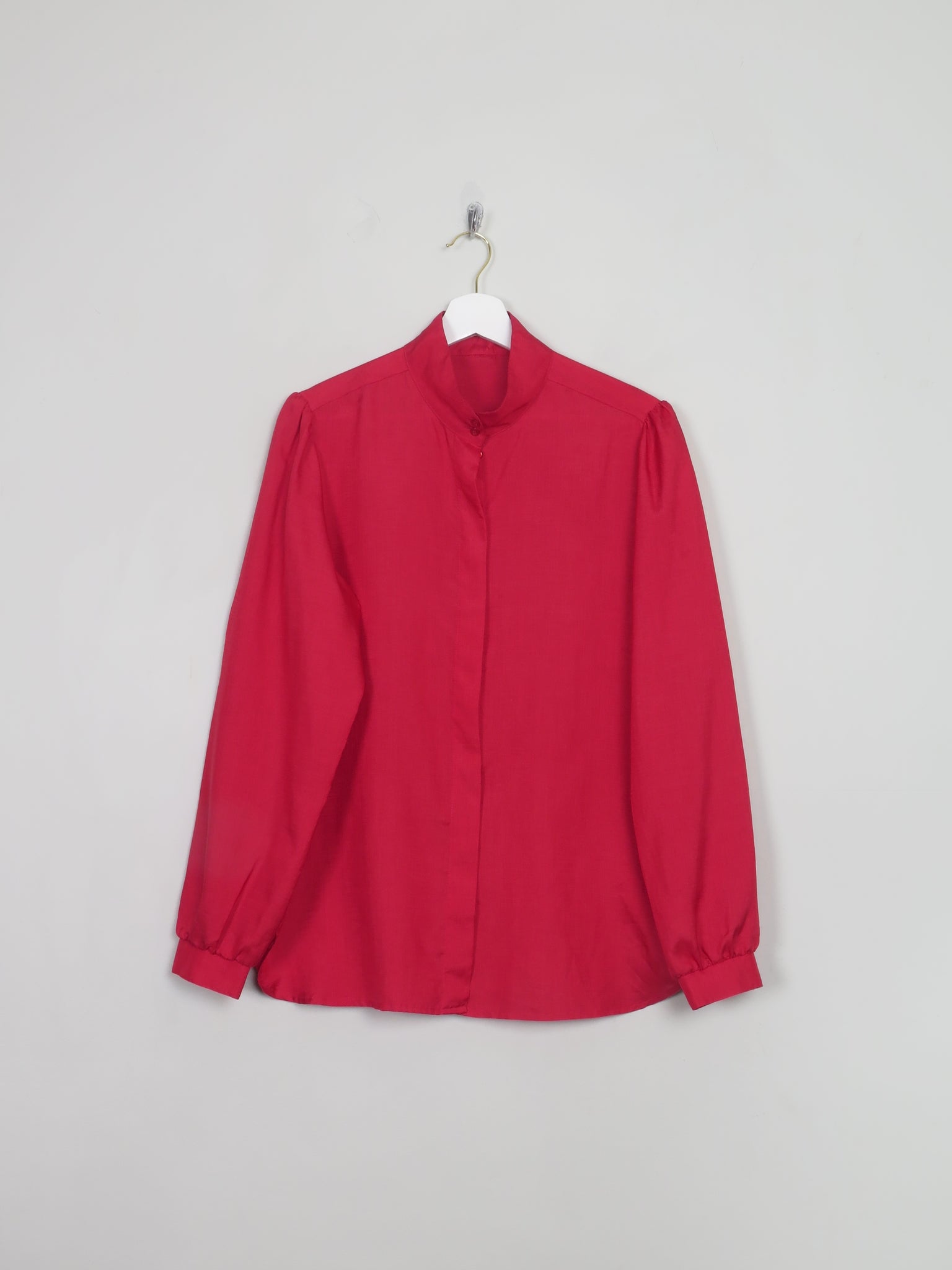Vintage Red High Neck Blouse S/M