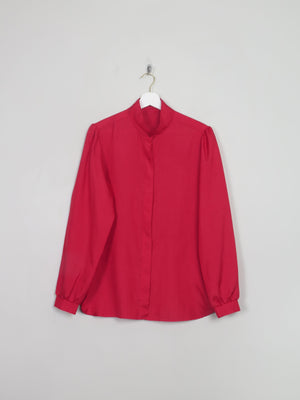 Vintage Red High Neck Blouse S/M