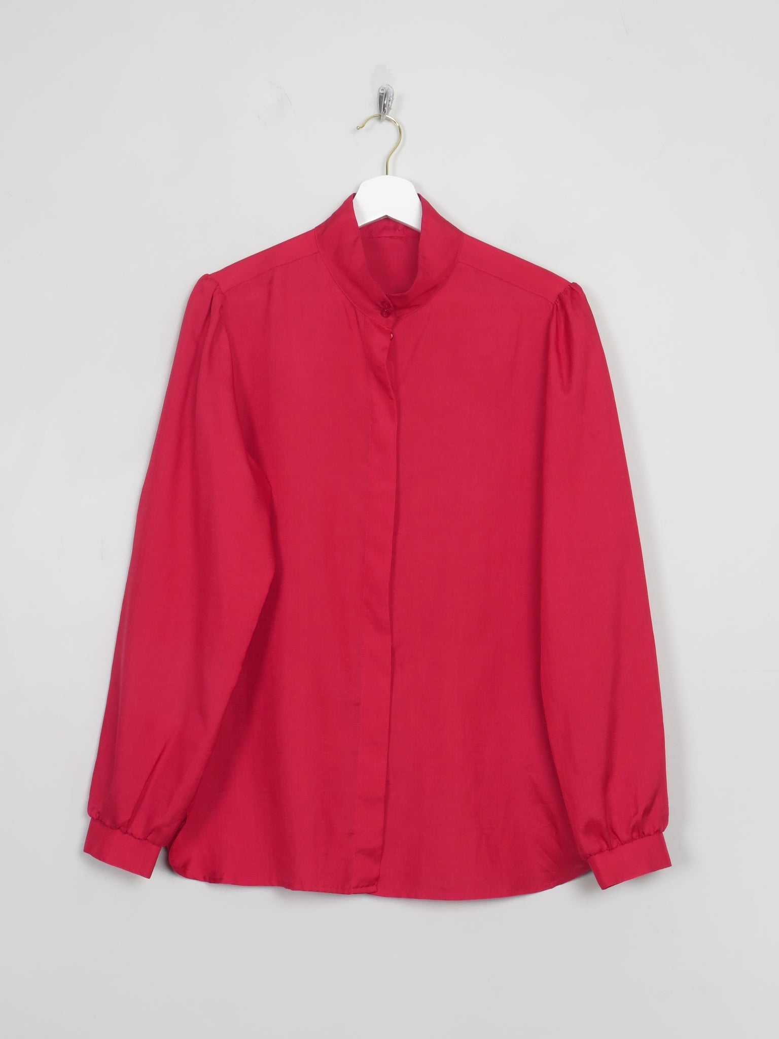 Vintage Red High Neck Blouse S/M