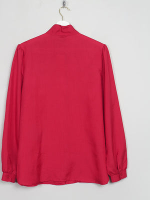 Vintage Red High Neck Blouse S/M