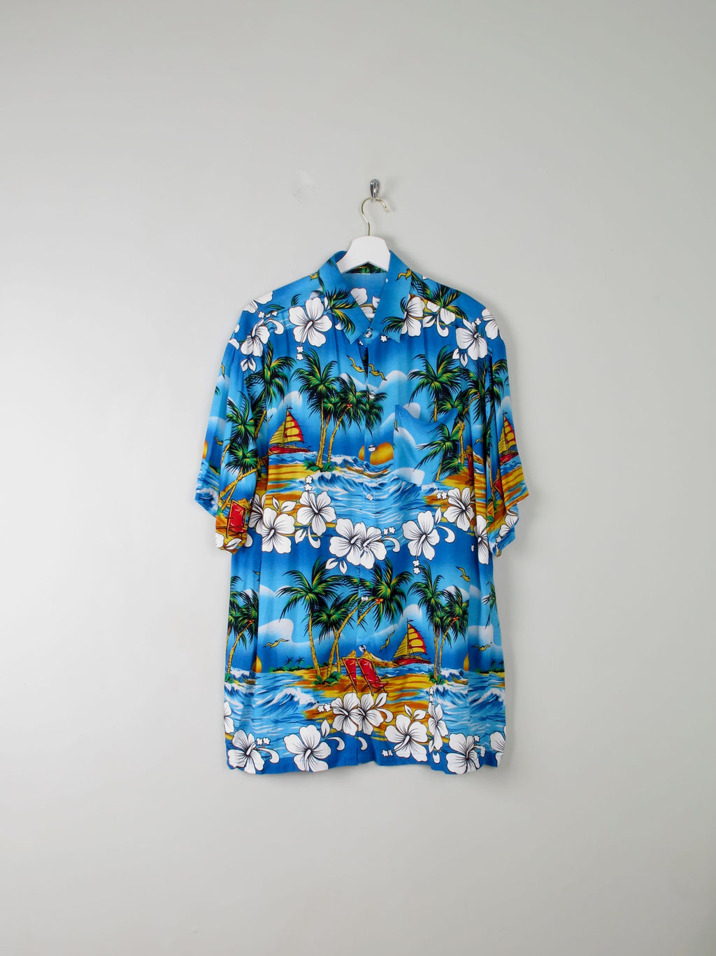 Mens Vintage Hawaiian Shirt XL