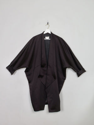Vintage Black Frank Usher Satin Duster Coat M/L