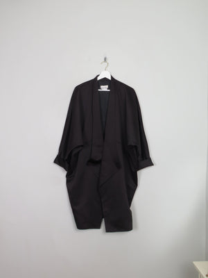 Vintage Black Frank Usher Satin Duster Coat M/L
