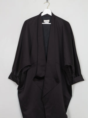 Vintage Black Frank Usher Satin Duster Coat M/L