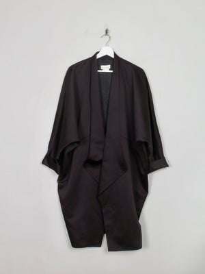 Vintage Black Frank Usher Satin Duster Coat M/L