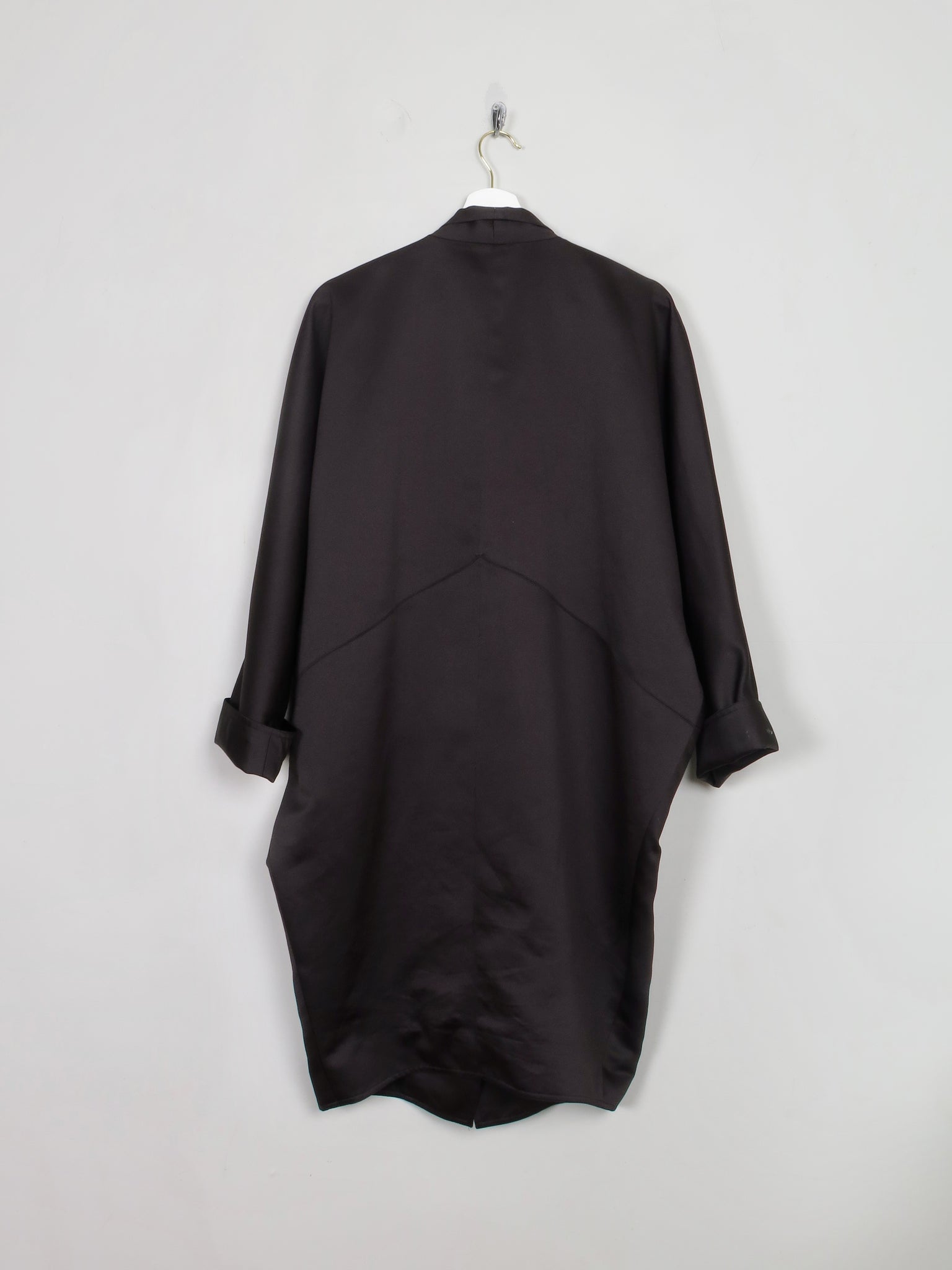 Vintage Black Frank Usher Satin Duster Coat M/L