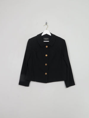 Vintage Women's Black Wool 1960s Jacket M