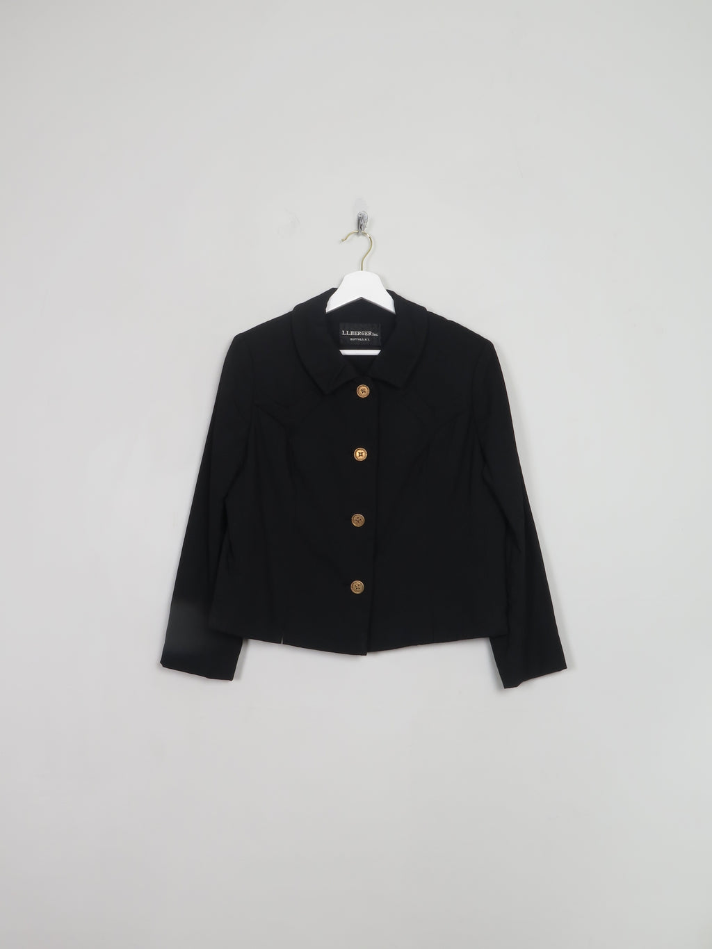 Vintage Women's Black Wool 1960s Jacket M