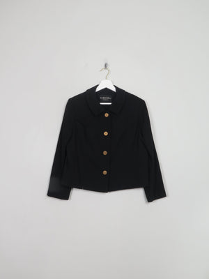 Vintage Women's Black Wool 1960s Jacket M