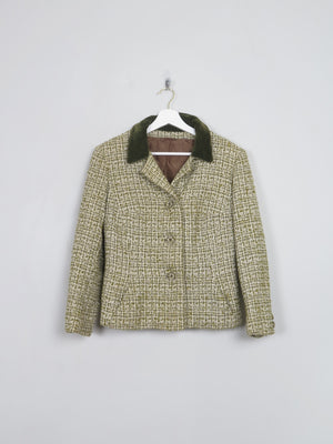 Women's Vintage Green Tweed Jacket S
