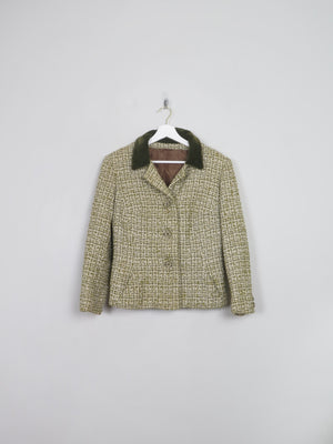 Women's Vintage Green Tweed Jacket S